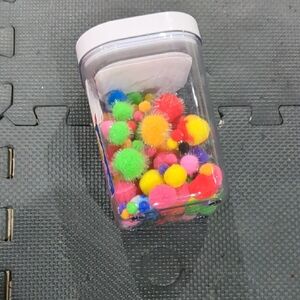 Colorful Pom Pom Craft Jar